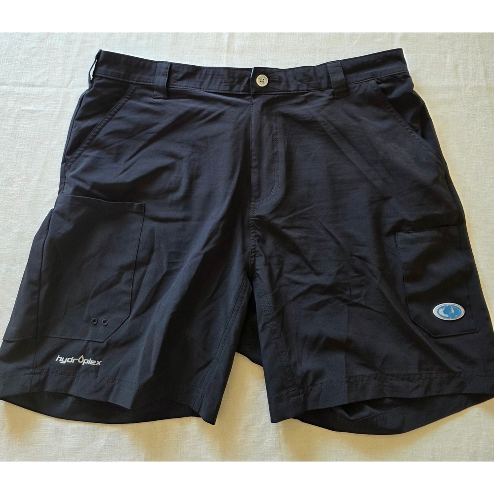 Mossy Oak Fishing Hydroplex Cargo Shorts Mens 36 Black Performance Quick Dry 7in - Picture 2 of 7